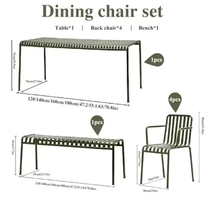 Ensemble bistrot en fer forgé pour patio