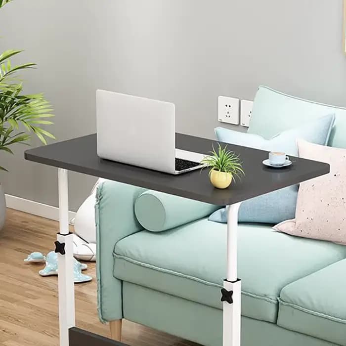 Table d'appoint de canapé de luxe à hauteur réglable, Table basse Portable en forme de C avec finition en liège pour camping-car, maison, bureau, salon, chambre à coucher