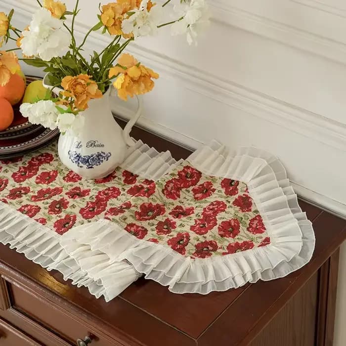 Chemin de Table en dentelle Jacquard français de luxe, longue nappe, couverture d'armoire, serviette pour la maison, cuisine, Table à manger, décor de fête de mariage