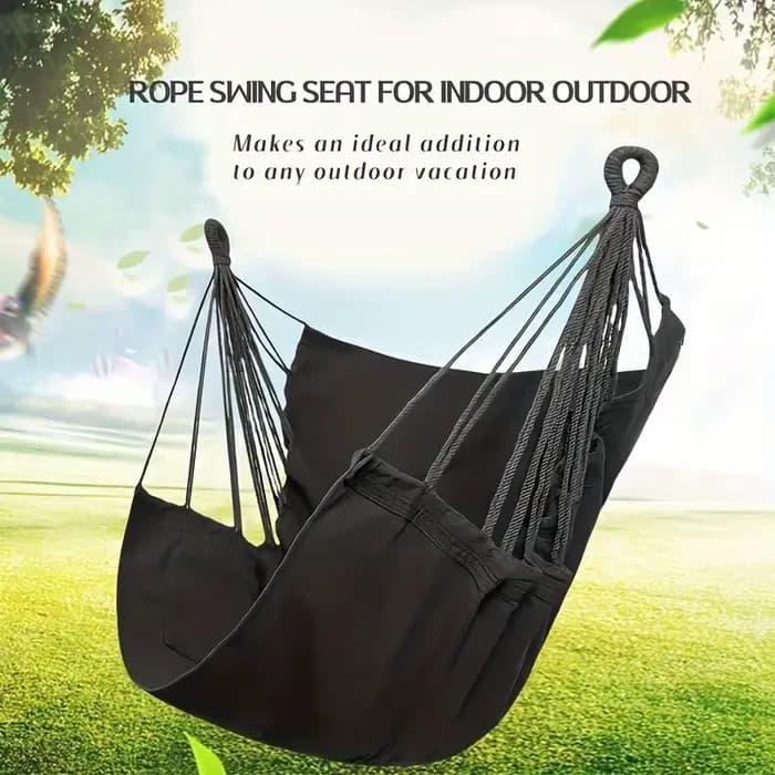 1 chaise hamac suspendue avec sac de rangement pour patio extérieur