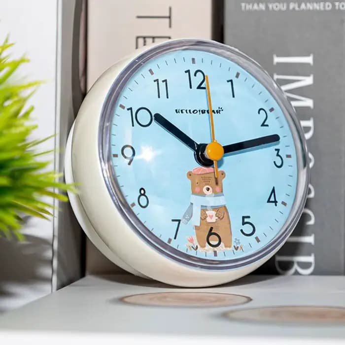 Horloge murale minimaliste moderne pour salon, mini-horloge artistique 3D à ventouse, horloge de douche, décoration intérieure