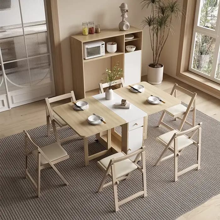 Table à manger pliante ensemble 6 chaises luxe Vintage