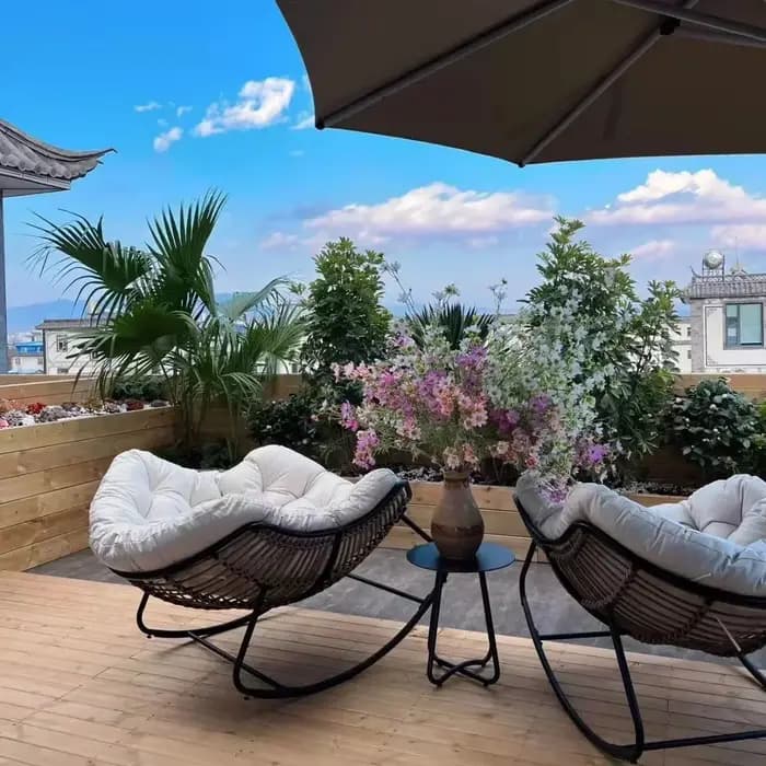 Chaise à bascule paresseux canapé nid d'oiseau en forme de salon balcon sieste petit appartement rotin tissé adulte