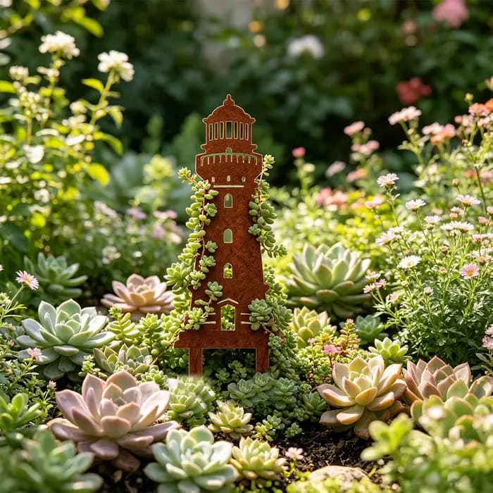 1 piquet décoratif de jardin en fer
