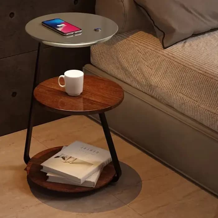 Lampadaire LED avec étagère pour chambre à coucher, éclairage de table basse de chevet, rangement créatif, design moderne, décoration d'intérieur, salon parfait