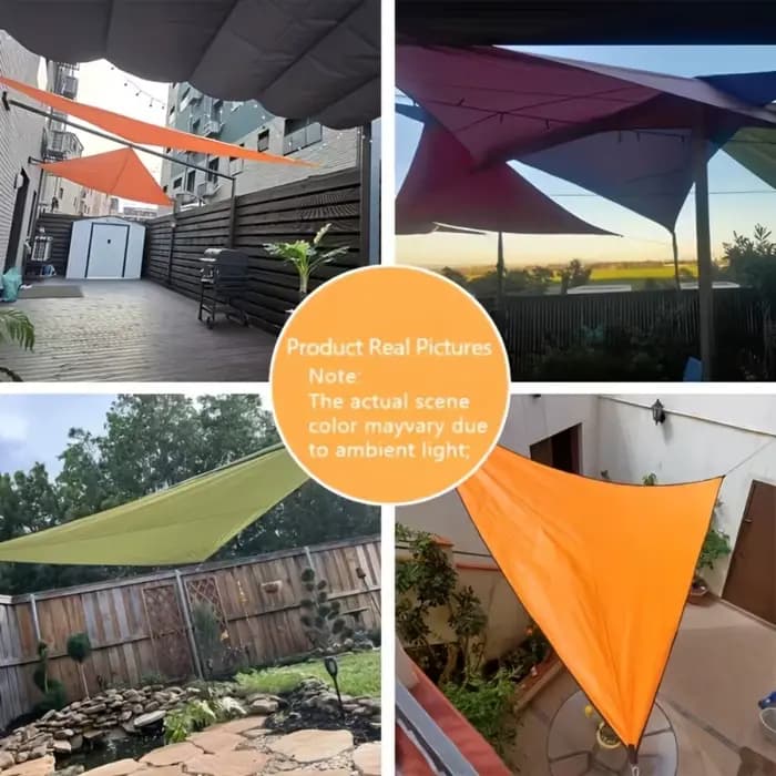 Ensemble de 5 grands parasols triangulaires d'extérieur