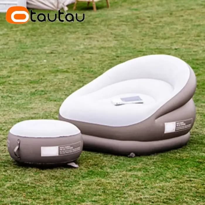 Canapé Gonflable d'Extérieur avec Repose-Pieds