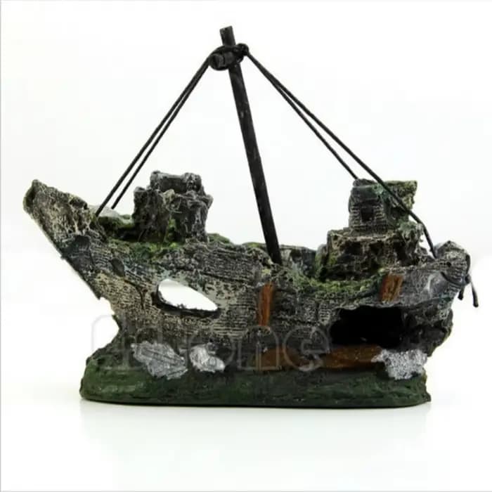 Décoration de paysage d'aquarium en résine, bateau coulé, accessoire pour aquarium, ornement de bureau pour la décoration de la maison