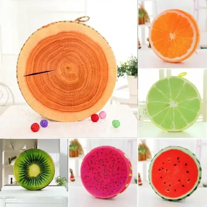 Coussin de siège rond en forme de fruit pour chaise de jardin