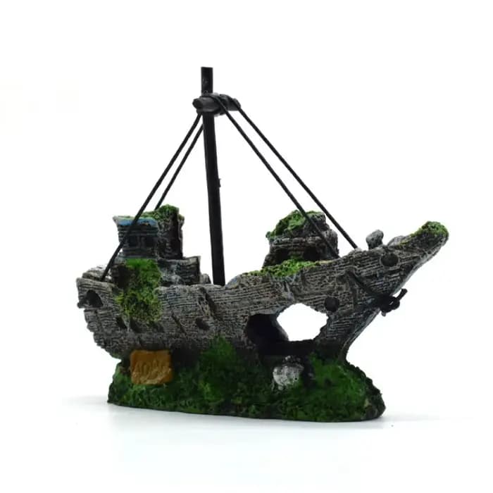 Décoration de paysage d'aquarium en résine, bateau coulé, accessoire pour aquarium, ornement de bureau pour la décoration de la maison