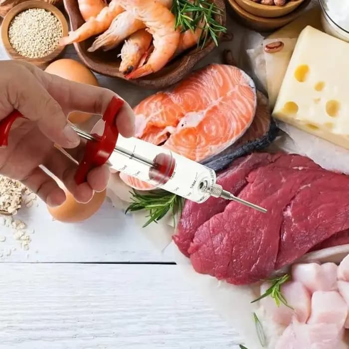 Kit de seringue d'injecteur de viande en acier inoxydable