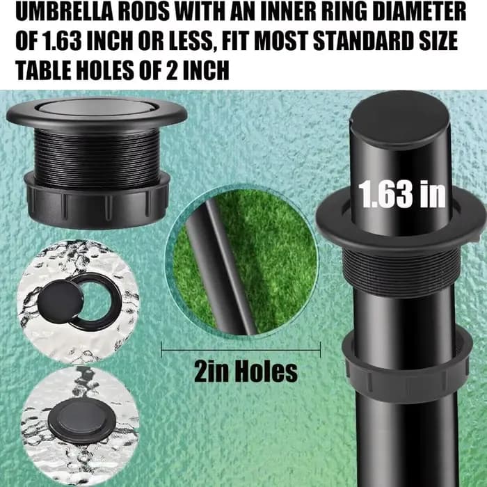 Bouchon d'insertion extra épais pour trou de parasol de table de patio