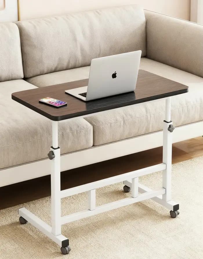 Table d'appoint réglable et confortable pour ordinateur portable, plateau repas pour manger sur lit ou canapé, lecture, 60x40cm