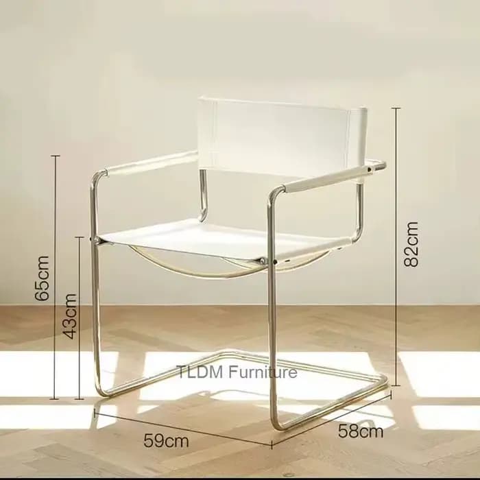 Fauteuil en cuir de Style industriel avec cadre en acier inoxydable