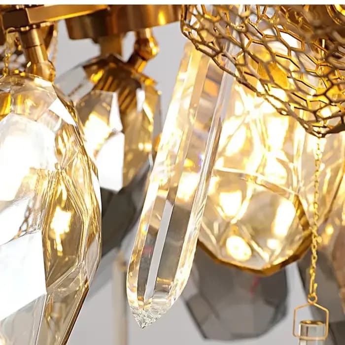 Lampes LED à Suspension en acier inoxydable de luxe moderne salon chambre allée lustre en cristal lampes suspendues d'intérieur ampoule gratuite