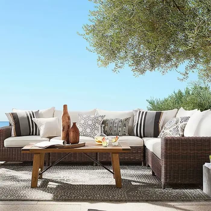 Meubles en rotin Style moderne en forme de L Patio canapé extérieur jardin