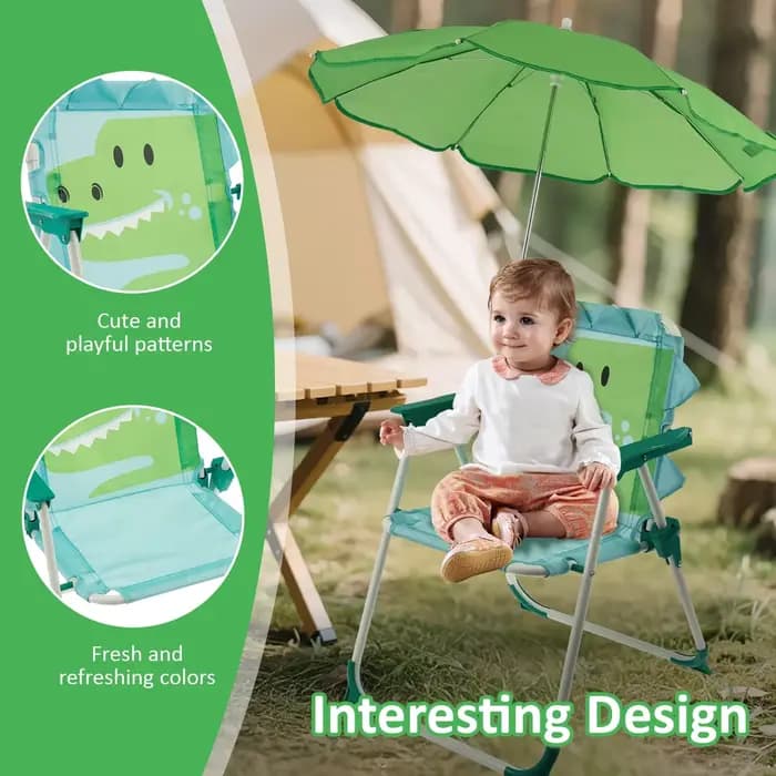 Chaise de plage pliable pour enfants avec parasol
