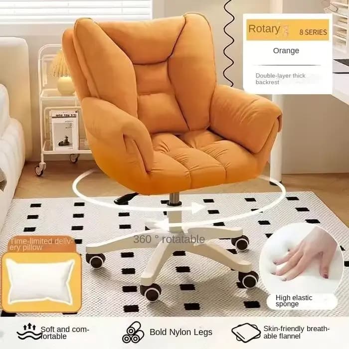 Chaise d'ordinateur à usage domestique, confortable, pour chambre de fille, dortoir, étudiants, bureau, dossier sédentaire, chaise pivotante pour la maison