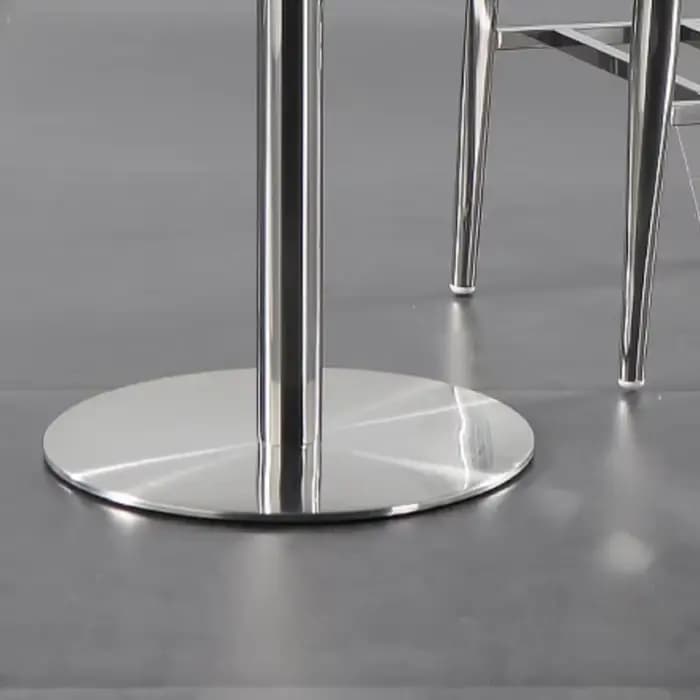 Table de Salle à Manger Ronde en Acier Inoxydable