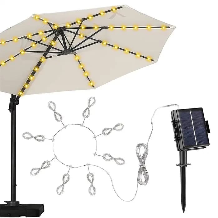 Guirlande lumineuse solaire pour parasol