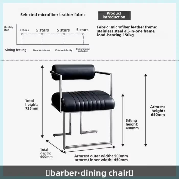 Chaise en acier inoxydable au Design moderne et Simple