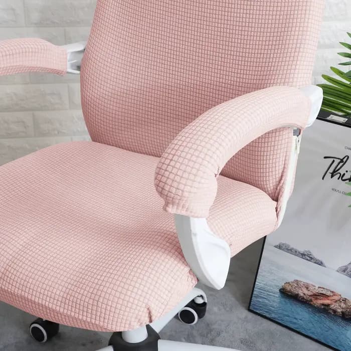 1 paire de housses d'accoudoir de chaise de couleur unie avec fermeture éclair