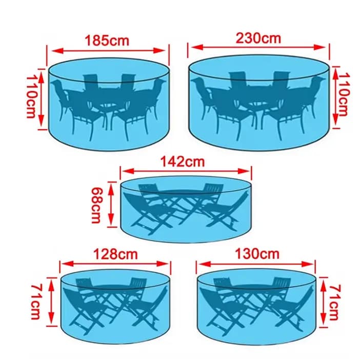 Housse de protection pour meubles ronds
