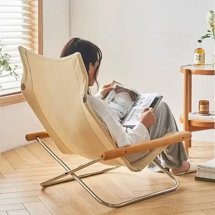Chaise longue japonaise simple en toile