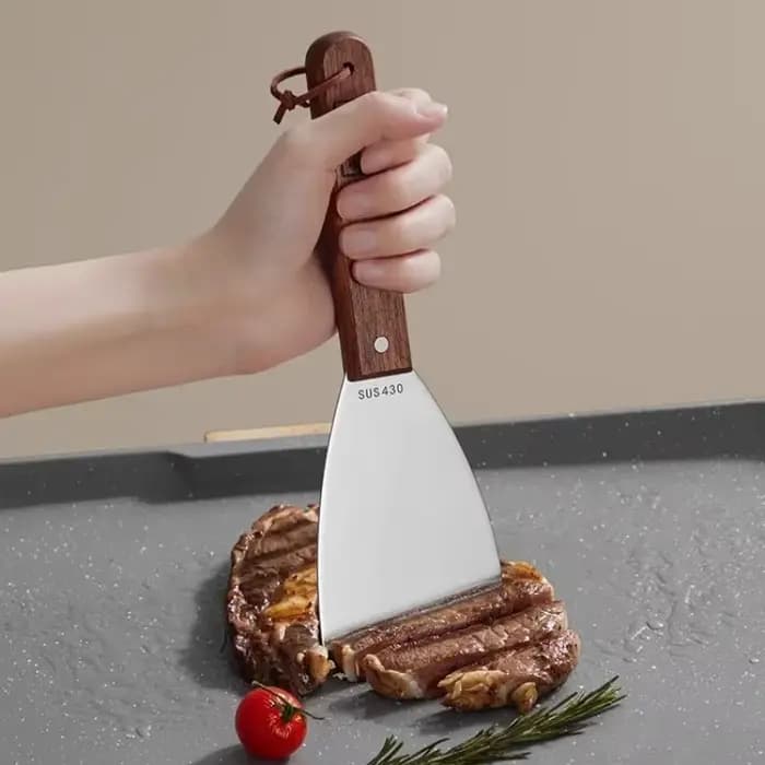 COOKER KING Spatule et grattoir à gril en acier inoxydable