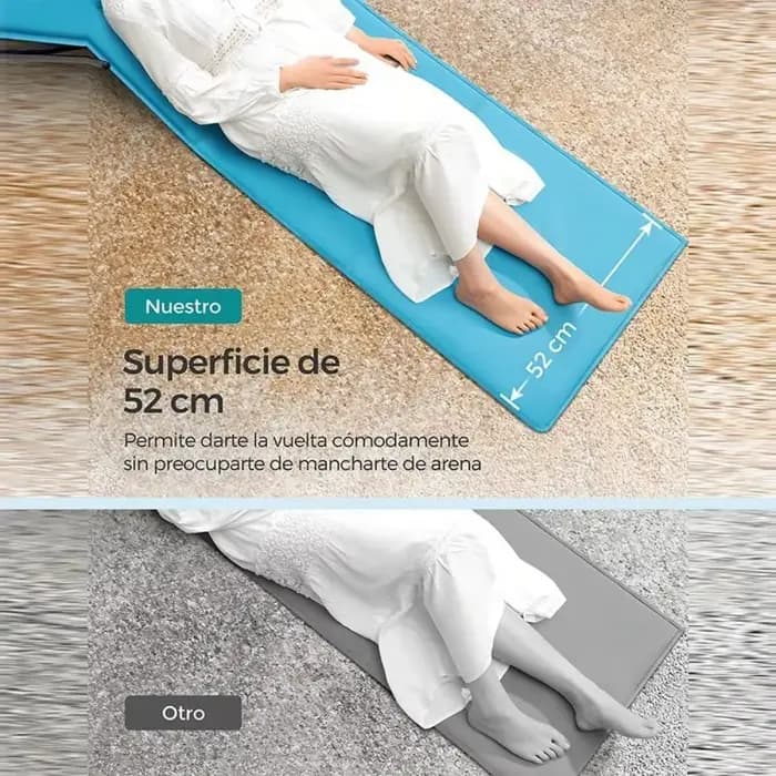 Chaise longue de plage pliable avec fonction inclinable et poignée
