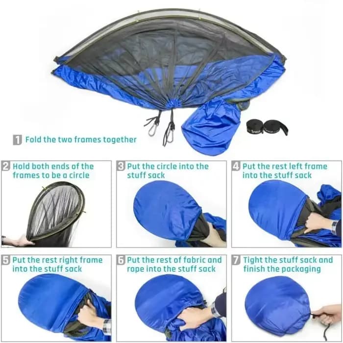 Hamac de Camping Portable Pop-Up avec moustiquaire et abri solaire
