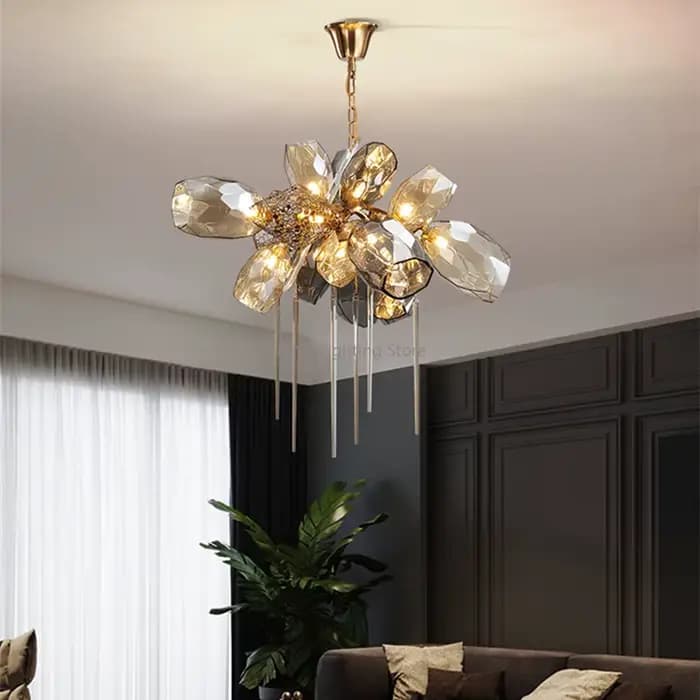 Lampes suspendues LED en acier inoxydable, lustre en cristal, ampoule gratuite, salon, chambre à coucher, allée, intérieur, luxe moderne