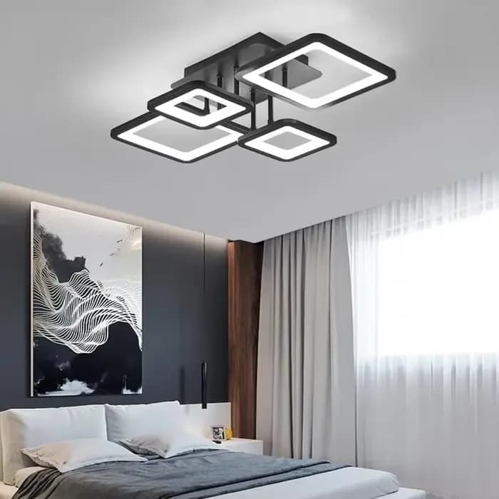Plafonnier LED moderne pour salon, cuisine, 54W, lumière réglable, télécommande, luminaire pour chambre à coucher, éclairage domestique