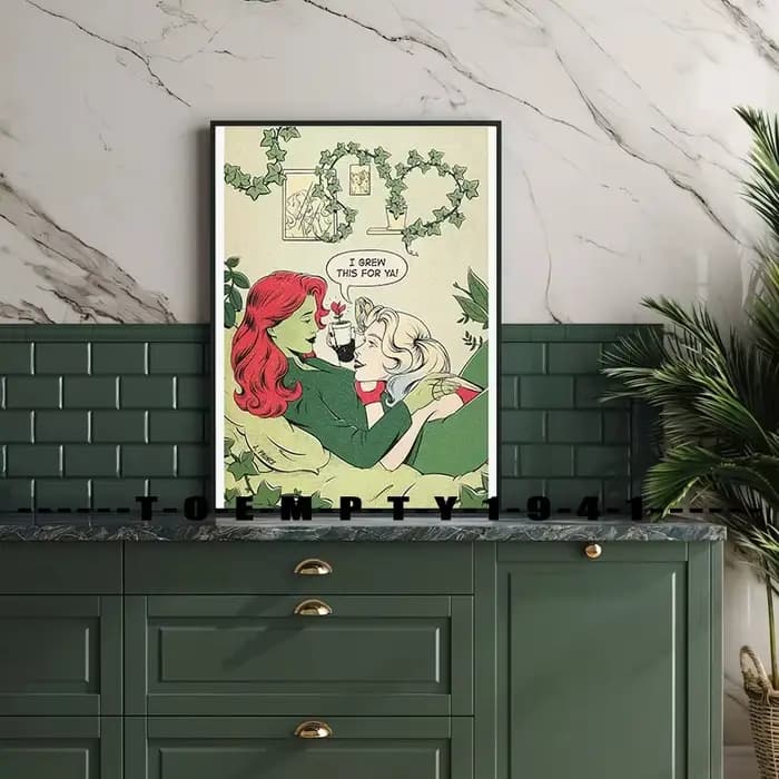 Affiche avec illustration de style bande dessinée lesbienne, impression sur toile, décoration murale, bar, maison, impressions drôles