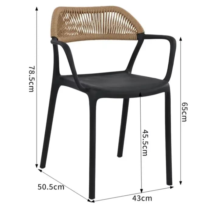 Chaises de salle à manger empilables d'extérieur