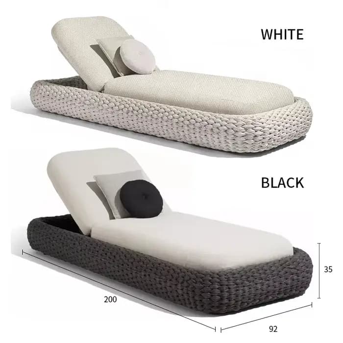 Chaise longue de luxe en aluminium