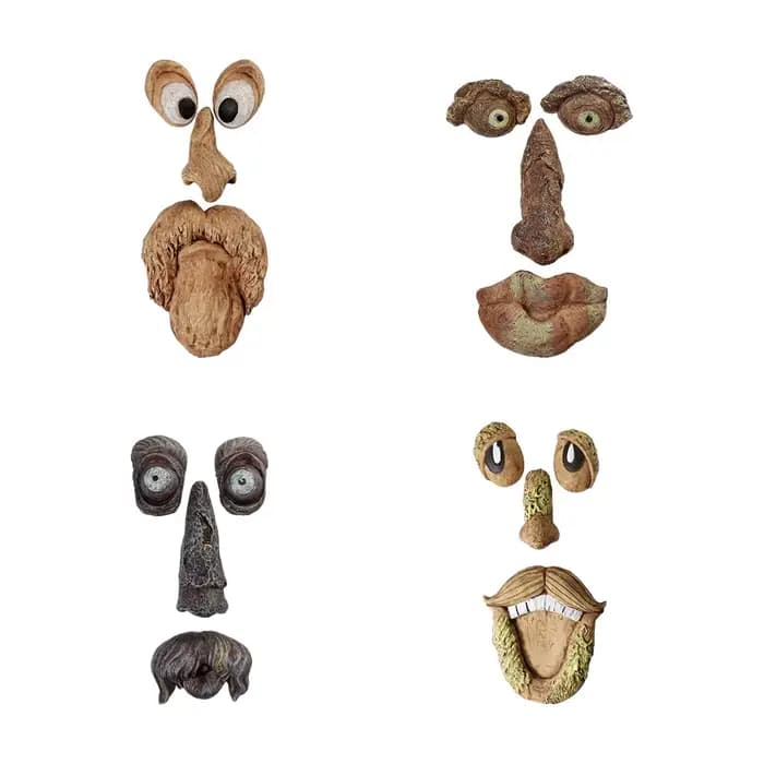 Décor de jardin enchanteur en résine avec visage d'arbre