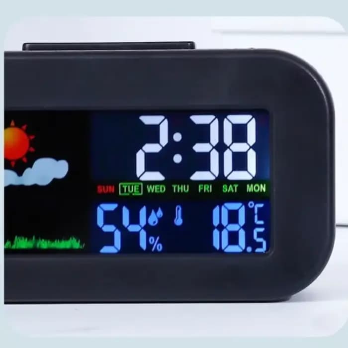 Horloge de station météo avec affichage couleur – Moniteur de température et d'humidité