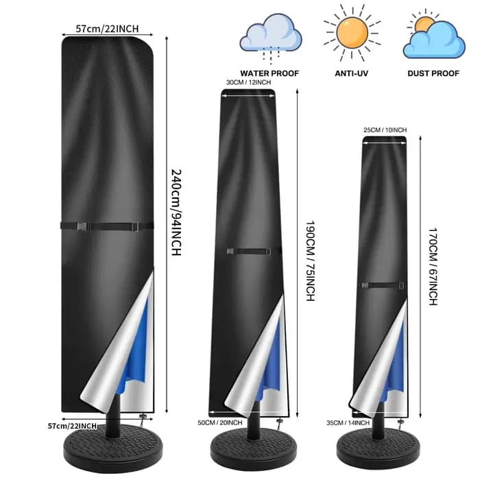 Parasol Cover Waterproof 210D Garden Umbrella