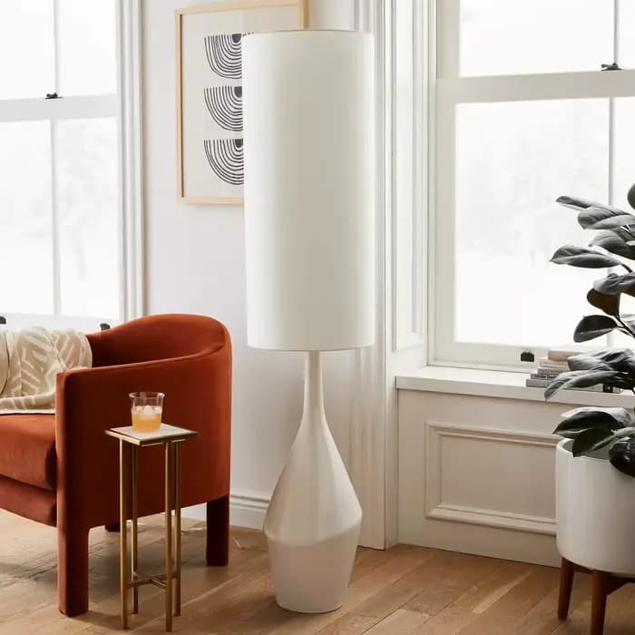 Lampadaire à LED de style scandinave, décoration de chambre de style crème pour le salon, la chambre à coucher