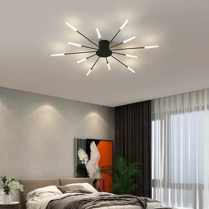 Salon lumière LED plafonnier moderne éclairage intérieur acrylique nordique créatif en forme d'éventail chambre luminaire décor à la maison chambre d'enfant