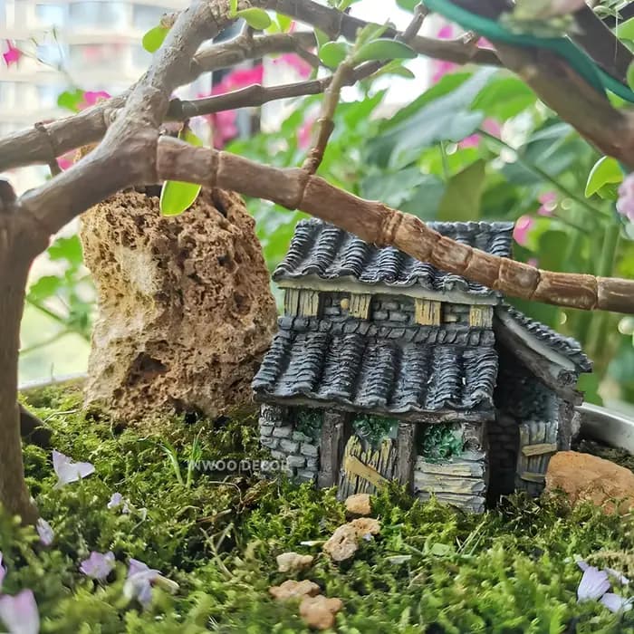 Aquarium de poissons, paysage bonsaï bateau rocaille ornement de pavillon, accessoires de décoration Miniature de jardin féerique, décoration de maison