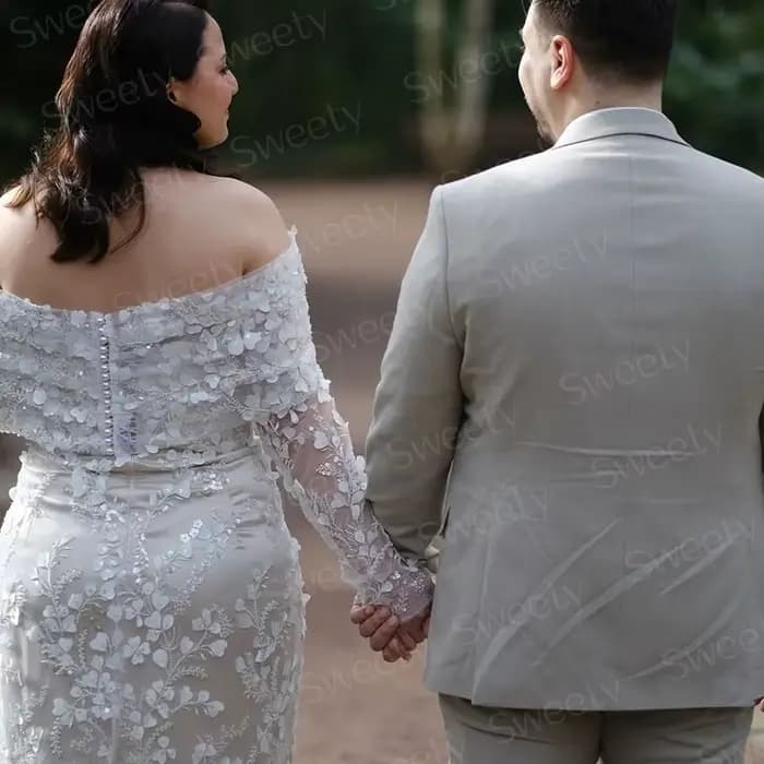 Robe de Rhmi-mollet en organza avec dentelle brodée et paillettes, robes de soirée de Rhluxueuses, poignées sans bretelles, col bateau amovible, personnalisé