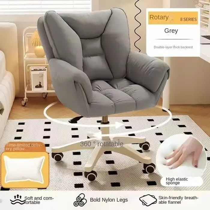 Chaise d'ordinateur à usage domestique, confortable, pour chambre de fille, dortoir, étudiants, bureau, dossier sédentaire, chaise pivotante pour la maison