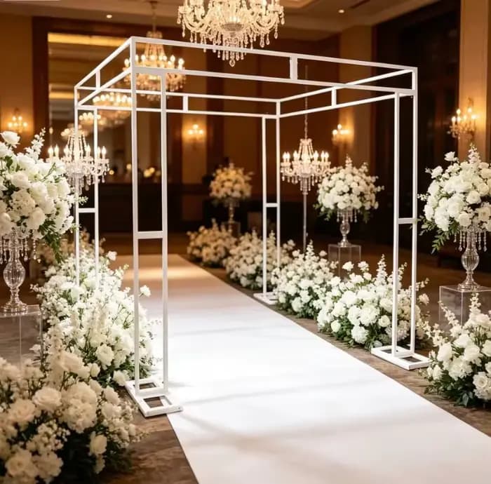 Pavillon de mariage élégant en fer forgé pour l'extérieur