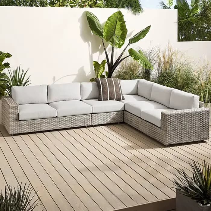 Meubles en rotin Style moderne en forme de L Patio canapé extérieur jardin