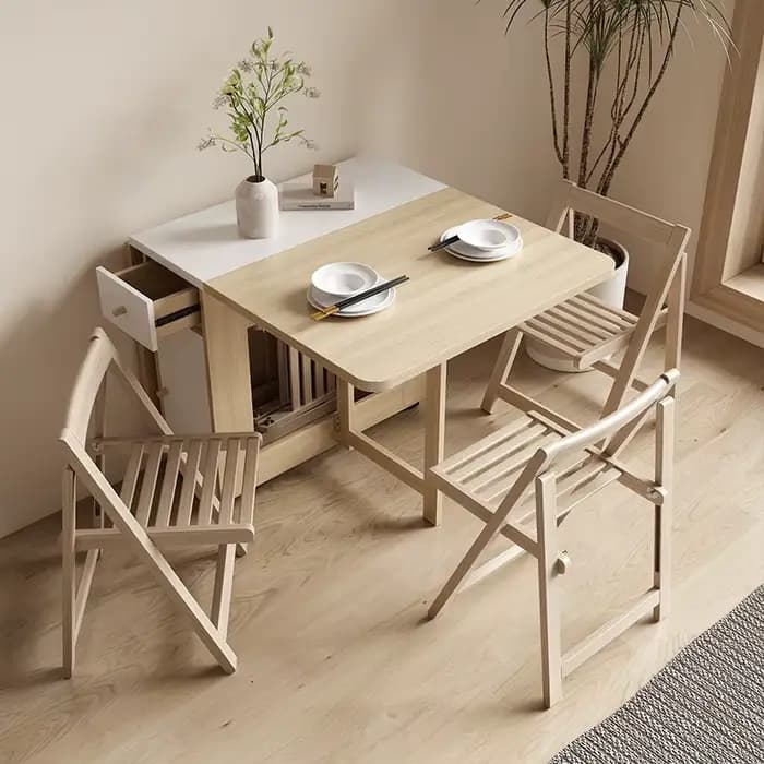 Table à manger pliante ensemble 6 chaises luxe Vintage