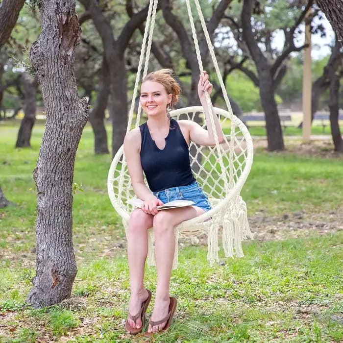 Chaise de hamac en macramé