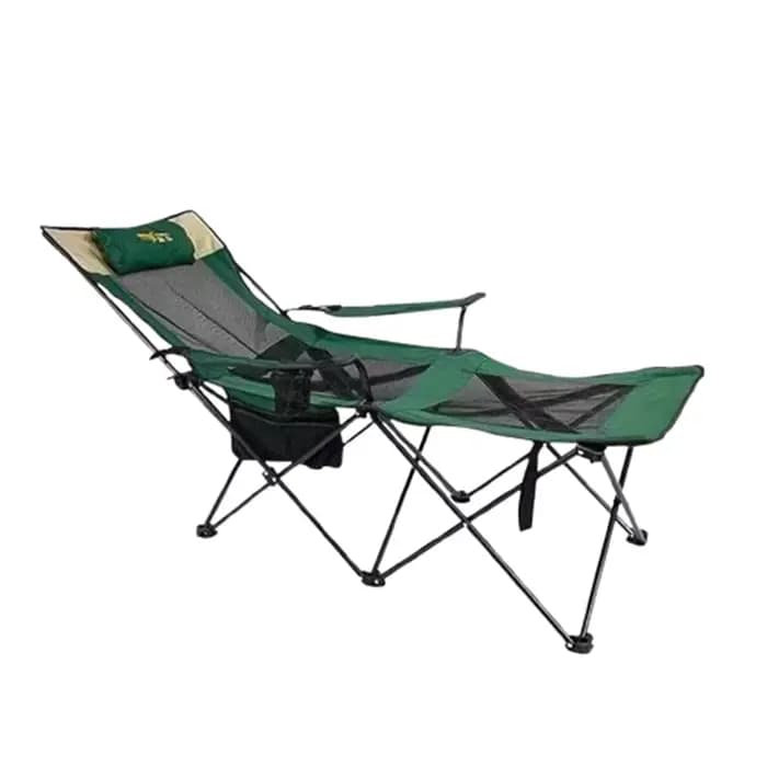 Adultes en plein air chaise pliante longue inclinable porte-gobelet bras