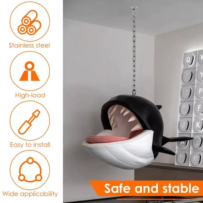 Crochet de suspension pour hamac M6 en acier inoxydable avec vis, crochet de plafond robuste, Kit de suspension antirouille pour intérieur et extérieur
